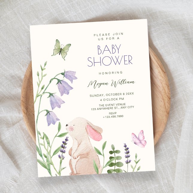 Garden rabbit baby shower invitation (Creator Uploaded)