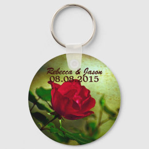 garden red rose steampunk gothic wedding keychain