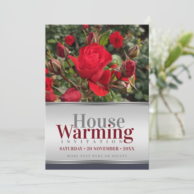 Garden Red Roses Houseéchauffement Invitation (Debout devant)