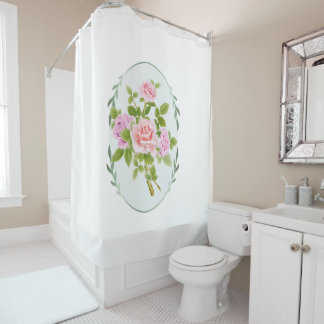 Garden Rose Floral Shower Curtain