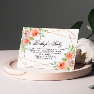 Garden Rose & Gold Books for Baby Enclosure Card
