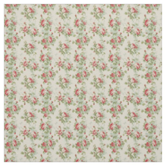 Garden Rose Vines Shabby Chic Fabric (Swatch)