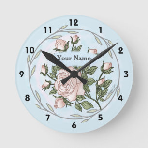 Garden Roses custom name clock