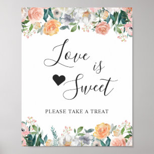 Garden Roses Love Is Sweet Dessert Sign