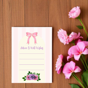 Garden Roses Pink Baby Shower Advice Card