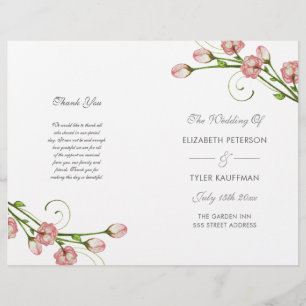 Garden Roses - wedding program