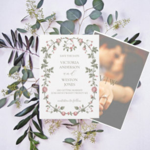 Garden Sage Green Enregistrer La Date Invitation P