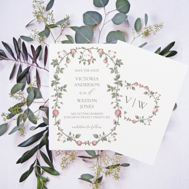 Garden Sage Green Save The Date Invitation (Creator Uploaded)