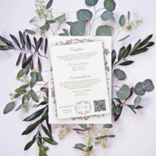 Garden Sage Green Wedding Details insert Holiday Card