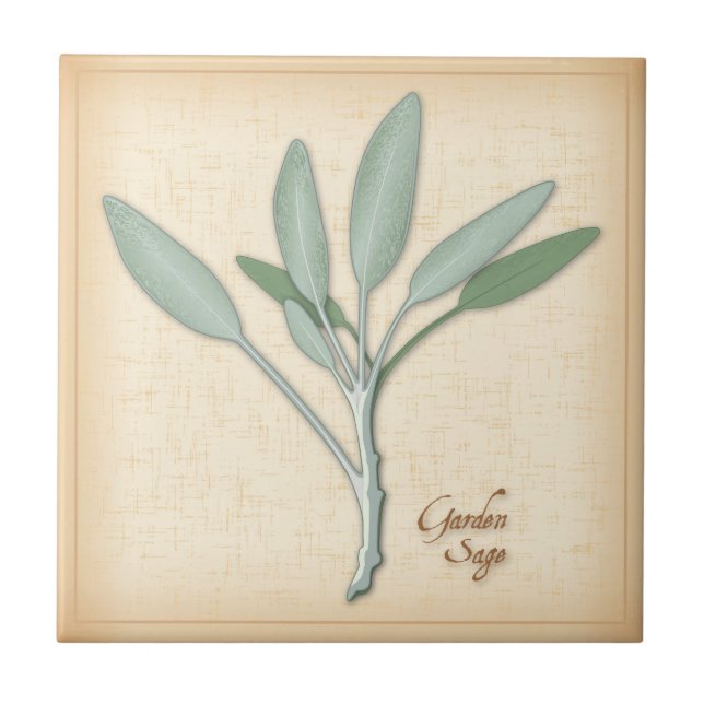 Garden Sage Herb Tile (Front)