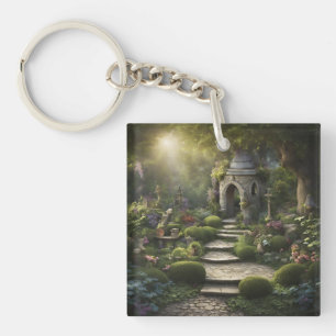 Garden Sanctuary Art Keychain