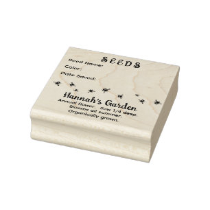 Garden Saved Seeds Bees Design Rubber Stamp