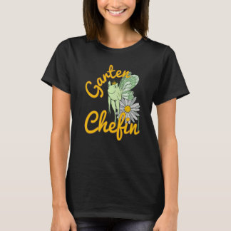 Garden Saying Garden Chef Frog Elf With Flower T-Shirt