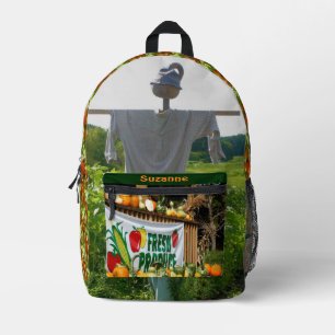 Garden Scarecrow Country Produce Personalized Printed Backpack