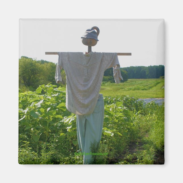 Garden Scarecrow Nature Photography Magnet (Front)