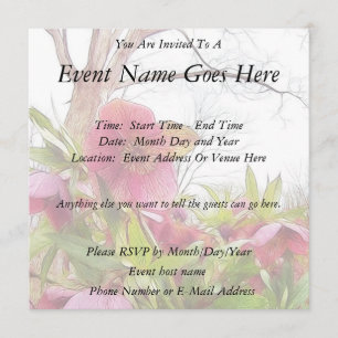 Garden Scene - Hellebores And Old Oak Invitation