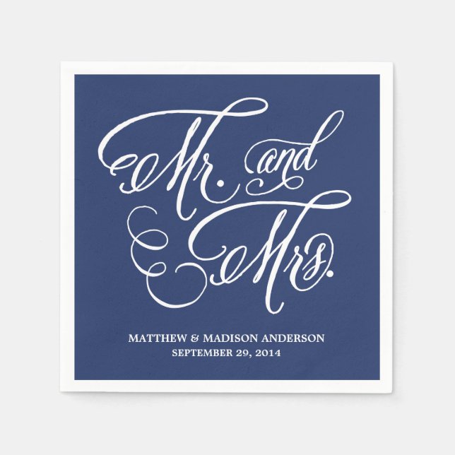 Garden Script | Personalized Paper Napkins (Front)