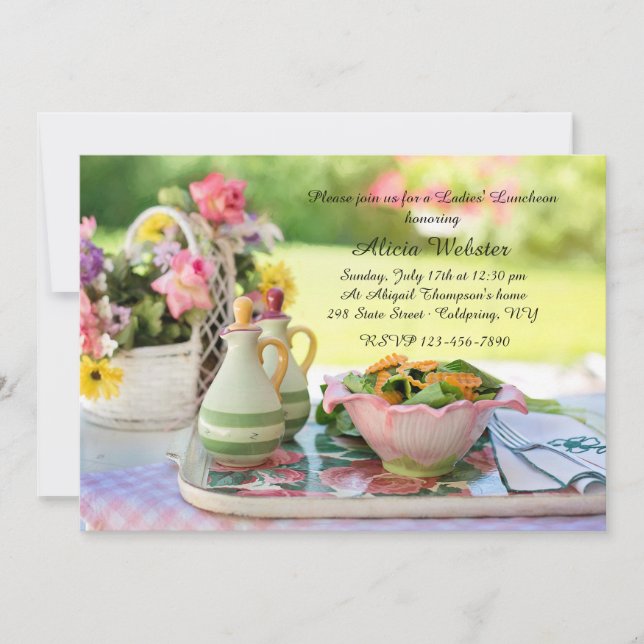 Garden Setting Luncheon Invitation (Front)