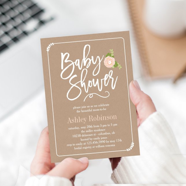 Garden Shower Baby Shower Invitation Kraft (Creator Uploaded)
