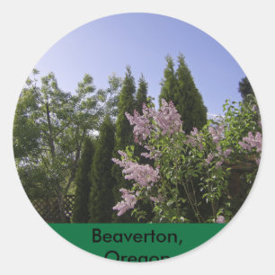 Garden Sky View in Beaverton, Oregon Classic Round Sticker