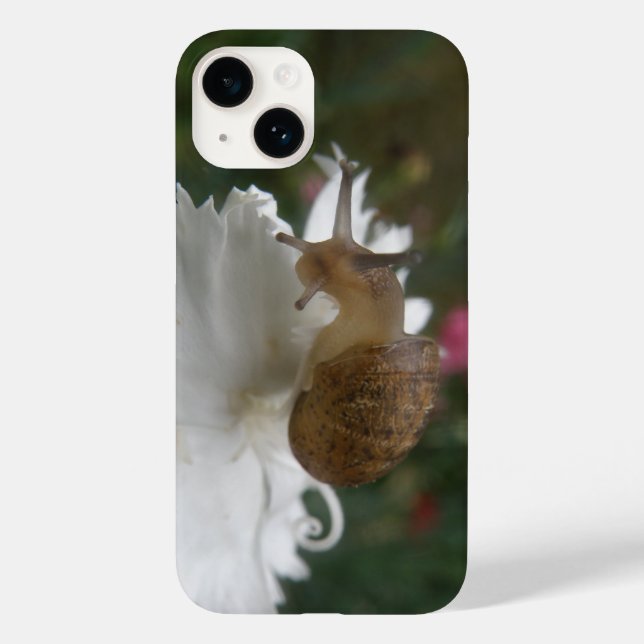 Garden Snail and White Carnation Case-Mate iPhone Case (Back)