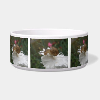 Garden Snail and White Carnation Dog Bowl