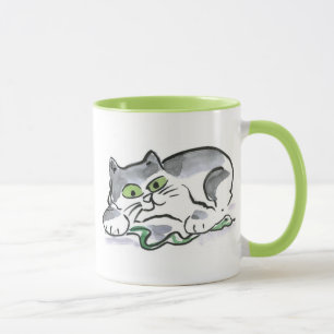 Garden Snake and the Curious Kitten Mug