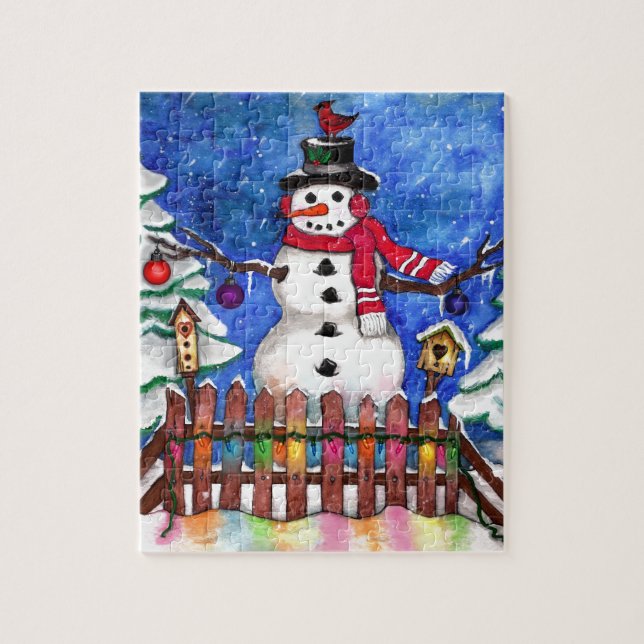Garden Snowman Jigsaw Puzzle (Vertical)