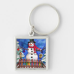 Garden Snowman Keychain