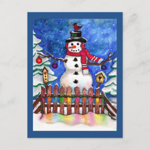 Garden Snowman Postcard