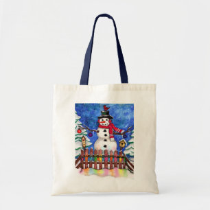 Garden Snowman Tote Bag