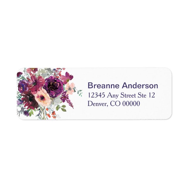 Garden Splash Modern Floral Adresse de retour (Devant)