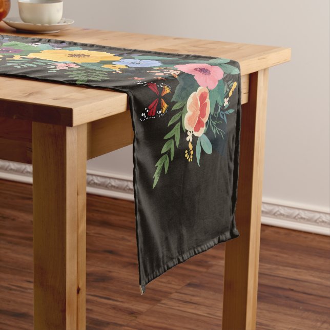 Garden Spring Butterflies and Flowers Medium Table Runner (In Situ)