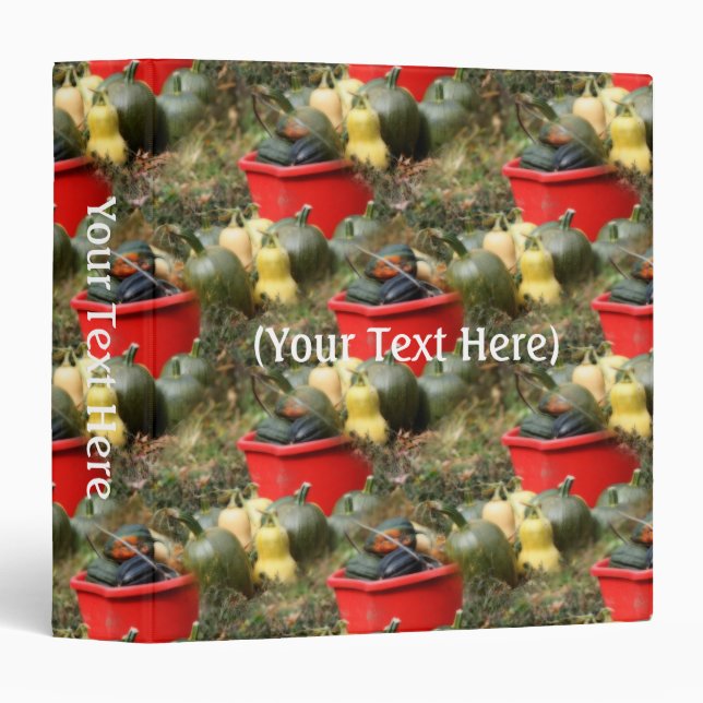 Garden Squash Nature Pattern Personalized Binder (Front/Spine)