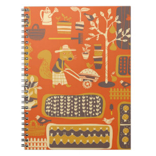 Garden Squirrels: Whimsical Animal Scene Notebook