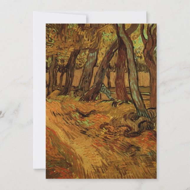 Garden St Paul Hospital Figure by Vincent van Gogh Invitation (Front)