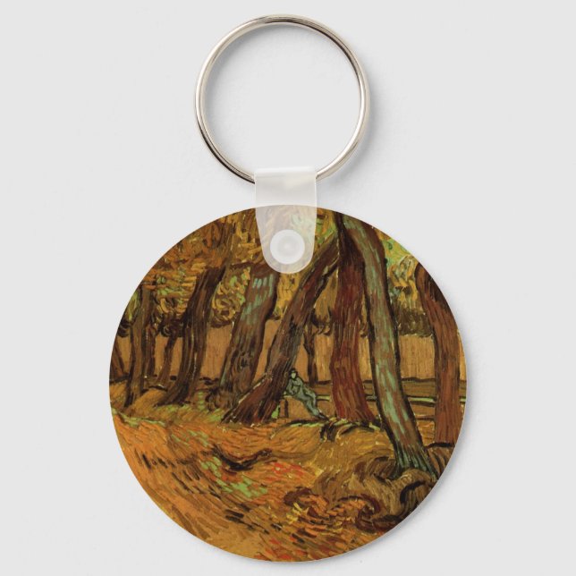 Garden St Paul Hospital Figure by Vincent van Gogh Keychain (Front)