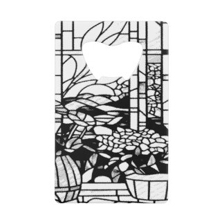 Garden Stained Glass  Credit Card Bottle Opener