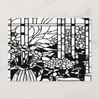 Garden Stained Glass  Holiday Postcard