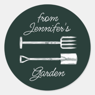 Garden Sticker, Custom Name Classic Round Sticker
