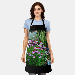 Garden Stream with Purple Coneflowers Apron