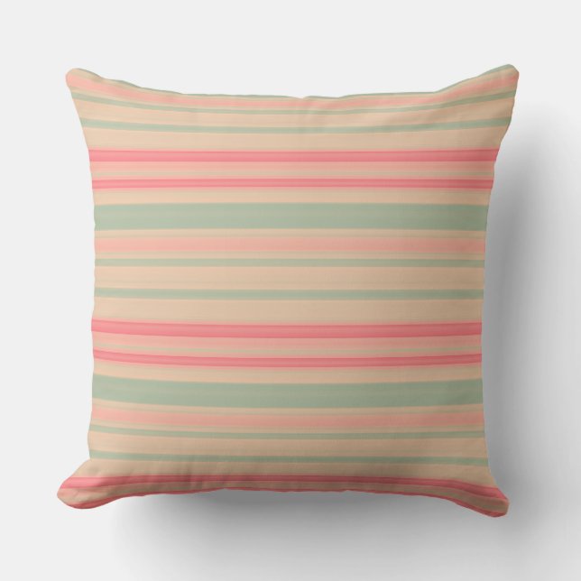 Garden Stripes 01 Throw Pillow (Front)