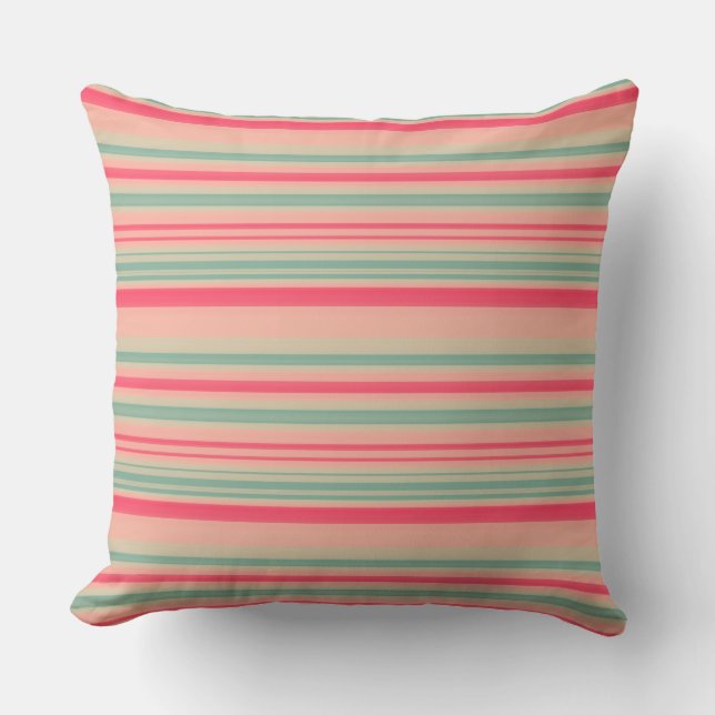 Garden Stripes 02 Throw Pillow (Front)