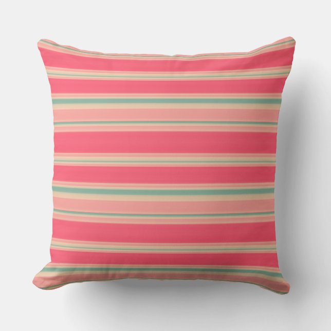 Garden Stripes 04 Throw Pillow (Front)