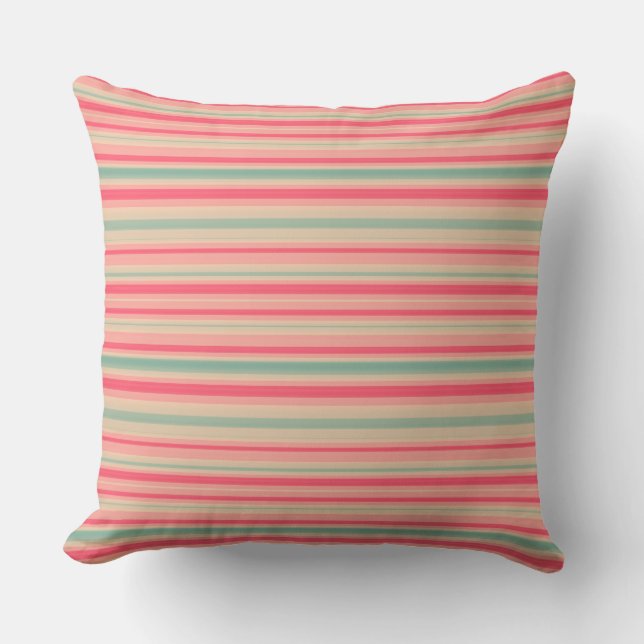 Garden Stripes 06 Throw Pillow (Front)
