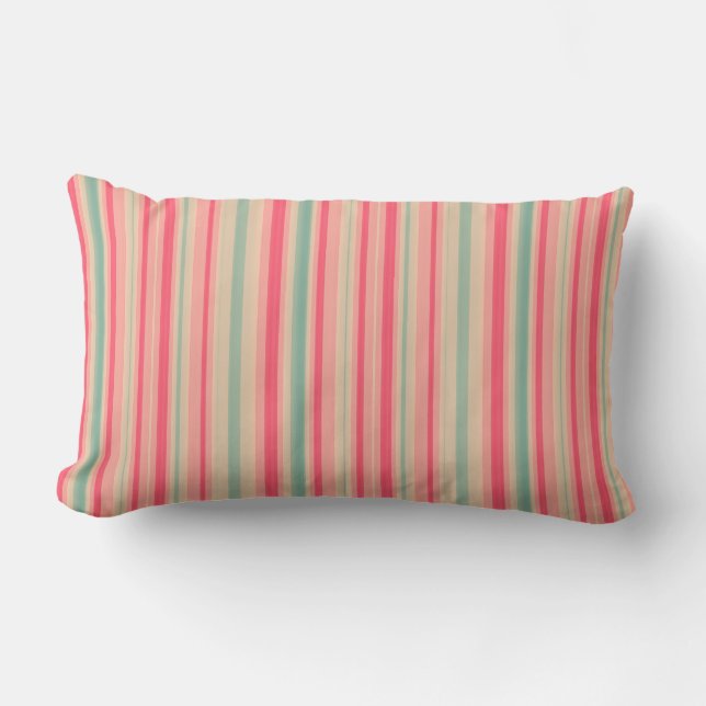 Garden Stripes 06 (vertical Stripes) Lumbar Pillow (Front)