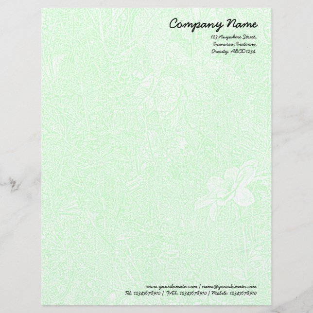Garden - Subtle Green Letterhead (Front)