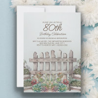 Garden Succulents Gate Botanical 80th Birthday