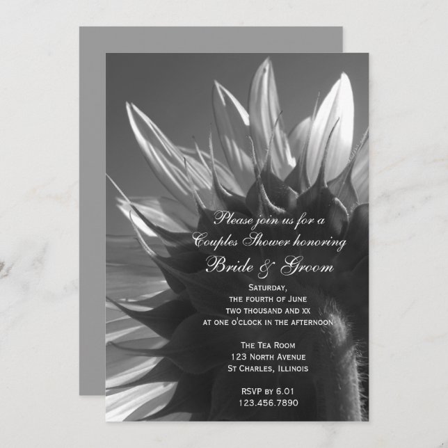 Garden Sunflower Couples Wedding Shower Invitation (Front/Back)