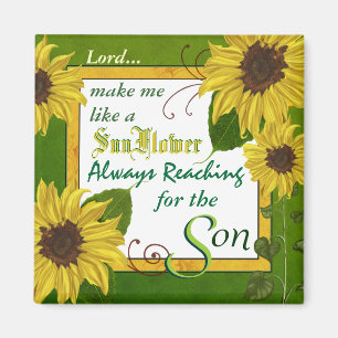 Garden Sunflower Prayer Magnet